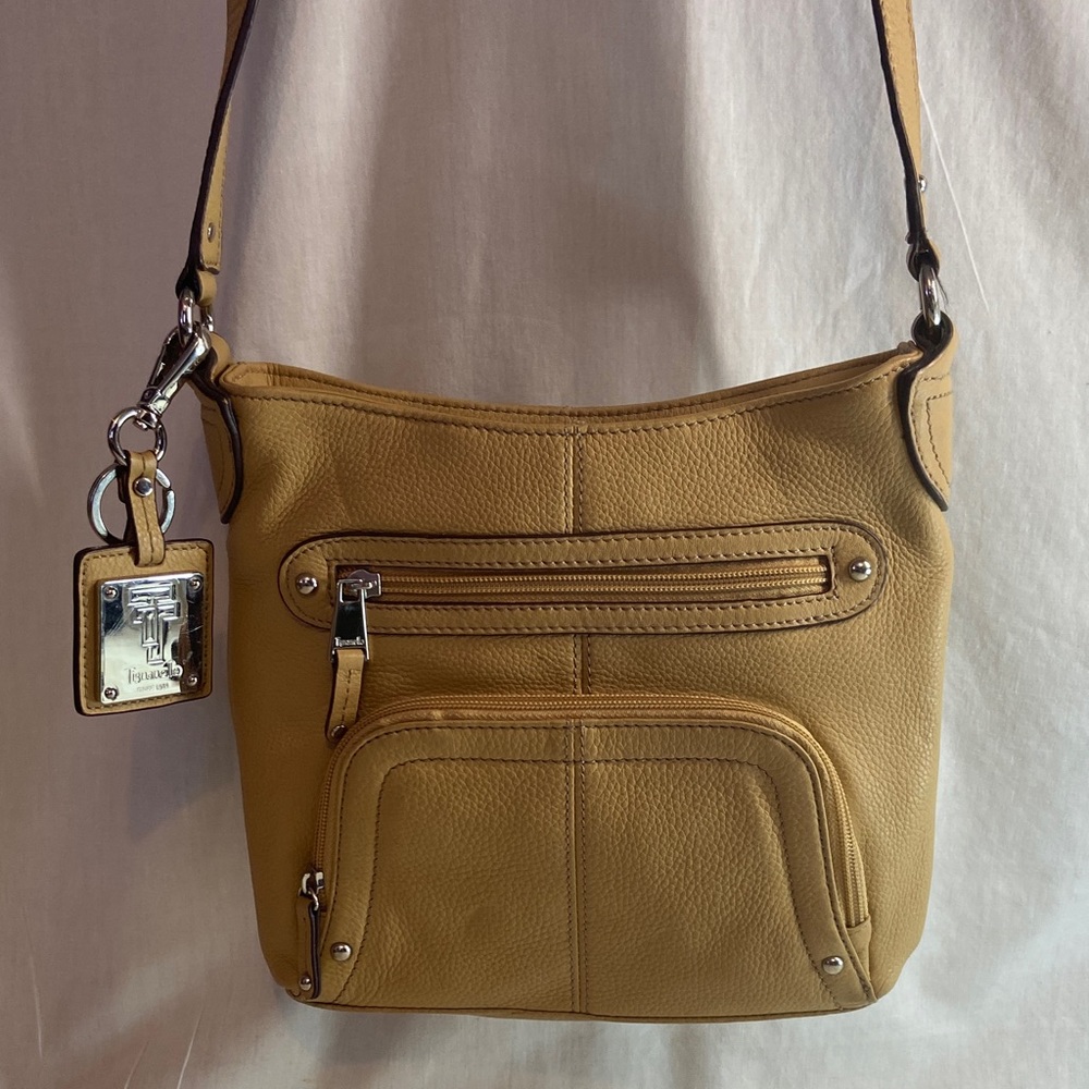 Tan Leather Tignanello Shoulder Bag cross body
